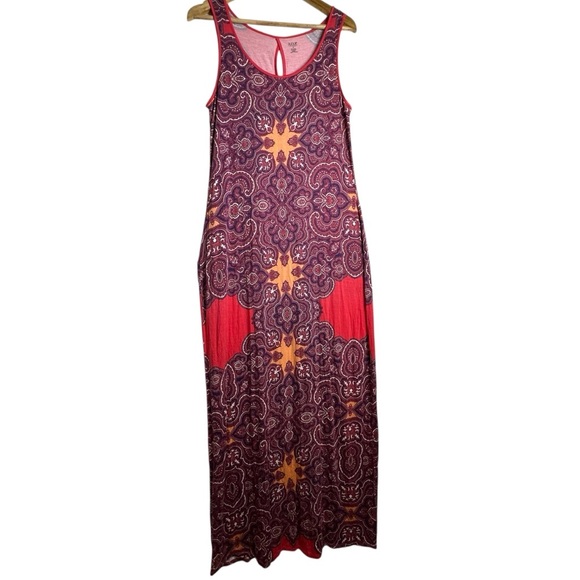 a.n.a Maxi Slip Dress Women’s M Sleeveless Paisley Strech - Picture 1 of 10